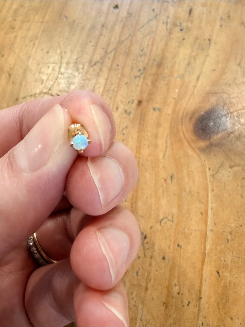 Catbird Slumberous Light Opal Stud (single)